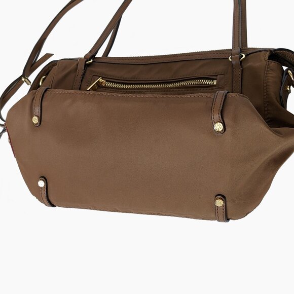 MZ Wallace Brown Nylon & Leather Trimmed Satchel Shoulder Bag With Pouch - Picture 10 of 16